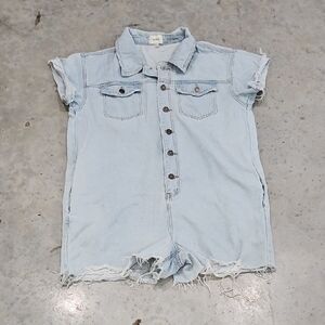 Wishlist Light Blue Denim Romper